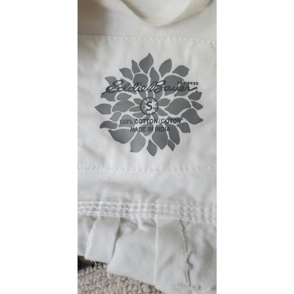 Eddie Bauer Women's White Blazer / Jacket Pleated Sleeves Button Down Size Small - Picture 4 of 8